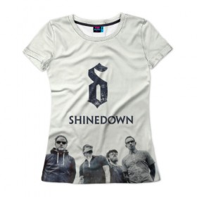 Женская футболка 3D с принтом Shinedown band в Петрозаводске, 100% полиэфир ( синтетическое хлопкоподобное полотно) | прямой крой, круглый вырез горловины, длина до линии бедер | Тематика изображения на принте: 