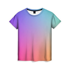 Женская футболка 3D с принтом Абстракция Градиент Текстура в Петрозаводске, 100% полиэфир ( синтетическое хлопкоподобное полотно) | прямой крой, круглый вырез горловины, длина до линии бедер | gradient | разноцветный | яркий