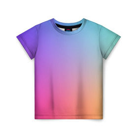 Детская футболка 3D с принтом Абстракция Градиент Текстура в Петрозаводске, 100% гипоаллергенный полиэфир | прямой крой, круглый вырез горловины, длина до линии бедер, чуть спущенное плечо, ткань немного тянется | gradient | разноцветный | яркий