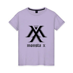 Женская футболка хлопок с принтом MONSTA X_4 в Петрозаводске, 100% хлопок | прямой крой, круглый вырез горловины, длина до линии бедер, слегка спущенное плечо | monsta x | монст х