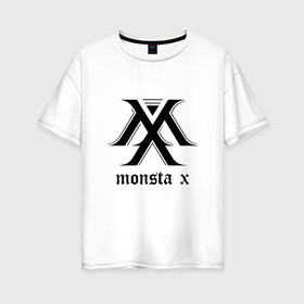 Женская футболка хлопок Oversize с принтом MONSTA X_4 в Петрозаводске, 100% хлопок | свободный крой, круглый ворот, спущенный рукав, длина до линии бедер
 | monsta x | монст х