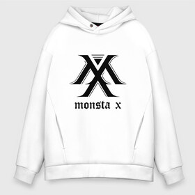 Мужское худи Oversize хлопок с принтом MONSTA X_4 в Петрозаводске, френч-терри — 70% хлопок, 30% полиэстер. Мягкий теплый начес внутри —100% хлопок | боковые карманы, эластичные манжеты и нижняя кромка, капюшон на магнитной кнопке | monsta x | монст х