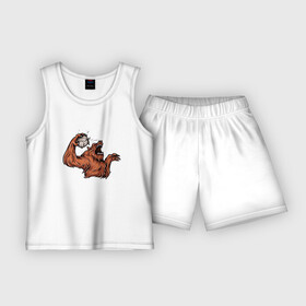 Детская пижама с шортами хлопок с принтом Медведь с мячом в Петрозаводске,  |  | bear | sport | волейбол | животные | медведь | мишка | мяч | спорт