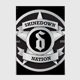 Постер с принтом Shinedown Nation в Петрозаводске, 100% бумага
 | бумага, плотность 150 мг. Матовая, но за счет высокого коэффициента гладкости имеет небольшой блеск и дает на свету блики, но в отличии от глянцевой бумаги не покрыта лаком | 