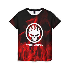 Женская футболка 3D с принтом The Offspring в Петрозаводске, 100% полиэфир ( синтетическое хлопкоподобное полотно) | прямой крой, круглый вырез горловины, длина до линии бедер | punk | rock | the offspring | альтернативный хип хоп | группа | инди поп | музыка | музыкальное произведение | ноты | огонь | панк | регги | рок | синти поп