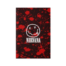 Обложка для паспорта матовая кожа с принтом NIRVANA в Петрозаводске, натуральная матовая кожа | размер 19,3 х 13,7 см; прозрачные пластиковые крепления | Тематика изображения на принте: nirvana | punk | rock | альтернативный хип хоп | группа | инди поп | музыка | музыкальное произведение | ноты | панк | регги | рок | синти поп