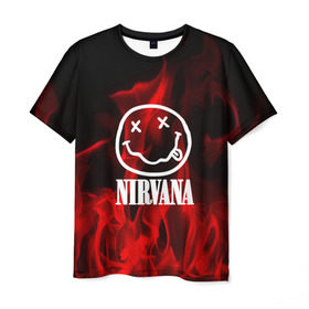 Мужская футболка 3D с принтом NIRVANA в Петрозаводске, 100% полиэфир | прямой крой, круглый вырез горловины, длина до линии бедер | nirvana | punk | rock | альтернативный хип хоп | группа | инди поп | музыка | музыкальное произведение | ноты | панк | регги | рок | синти поп