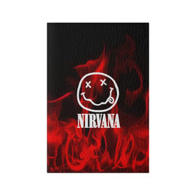 Обложка для паспорта матовая кожа с принтом NIRVANA в Петрозаводске, натуральная матовая кожа | размер 19,3 х 13,7 см; прозрачные пластиковые крепления | nirvana | punk | rock | альтернативный хип хоп | группа | инди поп | музыка | музыкальное произведение | ноты | панк | регги | рок | синти поп