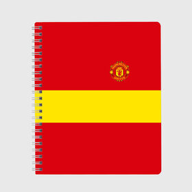 Тетрадь с принтом Manchester United в Петрозаводске, 100% бумага | 48 листов, плотность листов — 60 г/м2, плотность картонной обложки — 250 г/м2. Листы скреплены сбоку удобной пружинной спиралью. Уголки страниц и обложки скругленные. Цвет линий — светло-серый
 | england | football | logo | manchester united | sport | англия | арт | лига | лого | манчестер юнайтед | спорт | текстура | фк | футбол | футбольный клуб | эмблема