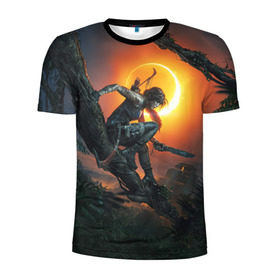 Мужская футболка 3D спортивная с принтом Shadow of the Tomb Raider в Петрозаводске, 100% полиэстер с улучшенными характеристиками | приталенный силуэт, круглая горловина, широкие плечи, сужается к линии бедра | croft | lara | raider | tomb | гробниц | крофт | лара | расхитительница