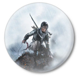 Значок с принтом Tomb Raider в Петрозаводске,  металл | круглая форма, металлическая застежка в виде булавки | croft | lara | raider | tomb | гробниц | крофт | лара | расхитительница