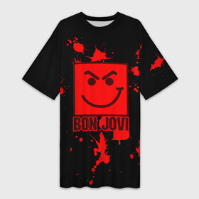 Платье-футболка 3D с принтом Bon Jovi в Петрозаводске,  |  | bon jovi | альбом | арена | бон | бон джови | глэм | группа | джови | джон | метал | музыка | надпись | песни | поп | попрок | рок | рокер | смайл | солист | софт | стена | хард | хеви | хевиметал