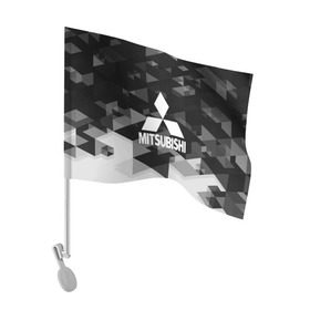 Флаг для автомобиля с принтом Mitsubishi sport geometry в Петрозаводске, 100% полиэстер | Размер: 30*21 см |  машина | марка | митсубиси