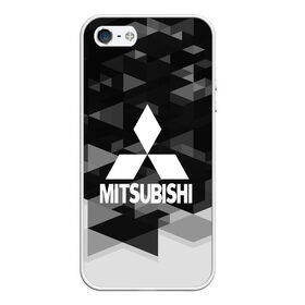 Чехол для iPhone 5/5S матовый с принтом Mitsubishi sport geometry в Петрозаводске, Силикон | Область печати: задняя сторона чехла, без боковых панелей | Тематика изображения на принте:  машина | марка | митсубиси