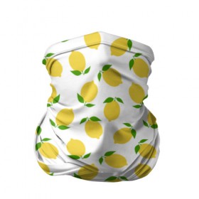 Бандана-труба 3D с принтом Лимоны в Петрозаводске, 100% полиэстер, ткань с особыми свойствами — Activecool | плотность 150‒180 г/м2; хорошо тянется, но сохраняет форму | food | lemon | vegan | vegetarian | веган | вегетарианство | еда | лимон