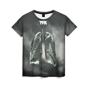 Женская футболка 3D с принтом TFK Exhale в Петрозаводске, 100% полиэфир ( синтетическое хлопкоподобное полотно) | прямой крой, круглый вырез горловины, длина до линии бедер | tfk | thousand foot krutch