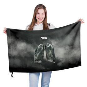 Флаг 3D с принтом TFK Exhale в Петрозаводске, 100% полиэстер | плотность ткани — 95 г/м2, размер — 67 х 109 см. Принт наносится с одной стороны | tfk | thousand foot krutch