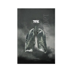Обложка для паспорта матовая кожа с принтом TFK Exhale в Петрозаводске, натуральная матовая кожа | размер 19,3 х 13,7 см; прозрачные пластиковые крепления | tfk | thousand foot krutch