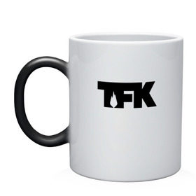 Кружка хамелеон с принтом TFK logo black в Петрозаводске, керамика | меняет цвет при нагревании, емкость 330 мл | tfk | thousand foot krutch