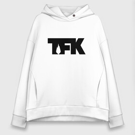 Женское худи Oversize хлопок с принтом TFK logo black в Петрозаводске, френч-терри — 70% хлопок, 30% полиэстер. Мягкий теплый начес внутри —100% хлопок | боковые карманы, эластичные манжеты и нижняя кромка, капюшон на магнитной кнопке | tfk | thousand foot krutch