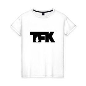 Женская футболка хлопок с принтом TFK logo black в Петрозаводске, 100% хлопок | прямой крой, круглый вырез горловины, длина до линии бедер, слегка спущенное плечо | tfk | thousand foot krutch