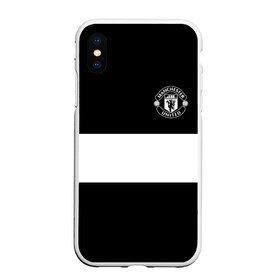 Чехол для iPhone XS Max матовый с принтом FC Manchester United в Петрозаводске, Силикон | Область печати: задняя сторона чехла, без боковых панелей | Тематика изображения на принте: black   white | england | football | logo | manchester united | sport | англия | арт | лига | лого | манчестер юнайтед | спорт | текстура | фк | футбол | футбольный клуб | черно белый | эмблема