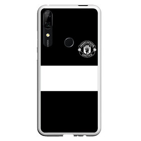 Чехол для Honor P Smart Z с принтом FC Manchester United в Петрозаводске, Силикон | Область печати: задняя сторона чехла, без боковых панелей | Тематика изображения на принте: black   white | england | football | logo | manchester united | sport | англия | арт | лига | лого | манчестер юнайтед | спорт | текстура | фк | футбол | футбольный клуб | черно белый | эмблема