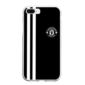 Чехол для iPhone 7Plus/8 Plus матовый с принтом Manchester United Black&White в Петрозаводске, Силикон | Область печати: задняя сторона чехла, без боковых панелей | Тематика изображения на принте: england | football | logo | manchester united | sport | англия | арт | лига | лого | манчестер юнайтед | спорт | текстура | фк | футбол | футбольный клуб | эмблема