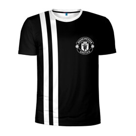 Мужская футболка 3D спортивная с принтом Manchester United Black&White в Петрозаводске, 100% полиэстер с улучшенными характеристиками | приталенный силуэт, круглая горловина, широкие плечи, сужается к линии бедра | england | football | logo | manchester united | sport | англия | арт | лига | лого | манчестер юнайтед | спорт | текстура | фк | футбол | футбольный клуб | эмблема