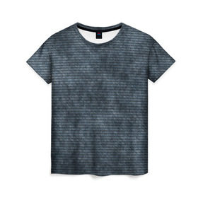 Женская футболка 3D с принтом Джинсовый дизайн в Петрозаводске, 100% полиэфир ( синтетическое хлопкоподобное полотно) | прямой крой, круглый вырез горловины, длина до линии бедер | abstraction | texture | абстракция | джинсовый фон | джинсы | текстуры