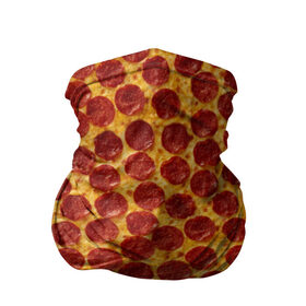 Бандана-труба 3D с принтом Пицца пепперони в Петрозаводске, 100% полиэстер, ткань с особыми свойствами — Activecool | плотность 150‒180 г/м2; хорошо тянется, но сохраняет форму | Тематика изображения на принте: pepperoni | pizza | еда | колбаса | мясо | пица | сардельки | сыр | фастфуд