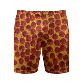 Мужские шорты 3D спортивные с принтом Пицца пепперони в Петрозаводске,  |  | Тематика изображения на принте: pepperoni | pizza | еда | колбаса | мясо | пица | сардельки | сыр | фастфуд