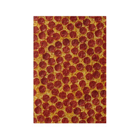 Обложка для паспорта матовая кожа с принтом Пицца пепперони в Петрозаводске, натуральная матовая кожа | размер 19,3 х 13,7 см; прозрачные пластиковые крепления | Тематика изображения на принте: pepperoni | pizza | еда | колбаса | мясо | пица | сардельки | сыр | фастфуд