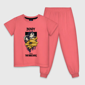 Детская пижама хлопок с принтом Bendy в Петрозаводске, 100% хлопок |  брюки и футболка прямого кроя, без карманов, на брюках мягкая резинка на поясе и по низу штанин
 | 0x000000123 | bendy | ink machine | бенди