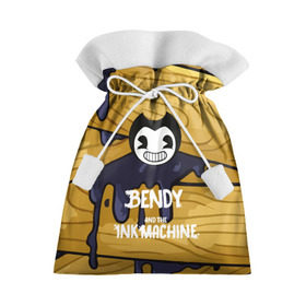 Подарочный 3D мешок с принтом Bendy and the Ink Machine в Петрозаводске, 100% полиэстер | Размер: 29*39 см | Тематика изображения на принте: 0x000000123 | bendy | ink machine | бенди