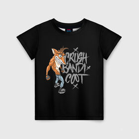 Детская футболка 3D с принтом Crush Bandicoot 3d в Петрозаводске, 100% гипоаллергенный полиэфир | прямой крой, круглый вырез горловины, длина до линии бедер, чуть спущенное плечо, ткань немного тянется | crash | бандикут | краш | крэш