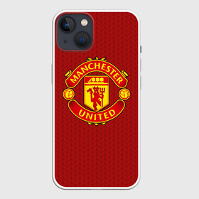 Чехол для iPhone 13 с принтом Manchester United Knitted в Петрозаводске,  |  | england | football | logo | manchester united | pattern | sport | англия | арт | вязаный | лига | лого | манчестер юнайтед | переплет | свитер | спорт | текстура | узор | фк | футбол | футбольный клуб | эмблема