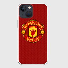 Чехол для iPhone 13 mini с принтом Manchester United Knitted в Петрозаводске,  |  | england | football | logo | manchester united | pattern | sport | англия | арт | вязаный | лига | лого | манчестер юнайтед | переплет | свитер | спорт | текстура | узор | фк | футбол | футбольный клуб | эмблема