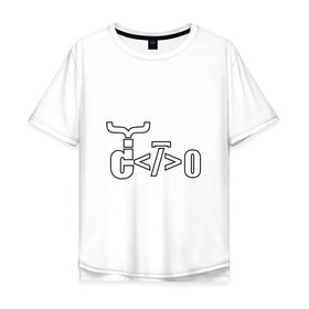 Мужская футболка хлопок Oversize с принтом Велосипед программиста в Петрозаводске, 100% хлопок | свободный крой, круглый ворот, “спинка” длиннее передней части | велосипед | код | программирование | программист | символы