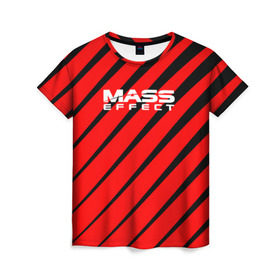 Женская футболка 3D с принтом Mass Effect в Петрозаводске, 100% полиэфир ( синтетическое хлопкоподобное полотно) | прямой крой, круглый вырез горловины, длина до линии бедер | effect | game | n7 | shepard | галактика | жнец | игра | масс | нормандия | планета | шепард | эффект