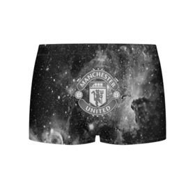 Мужские трусы 3D с принтом Manchester United Cosmos в Петрозаводске, 50% хлопок, 50% полиэстер | классическая посадка, на поясе мягкая тканевая резинка | Тематика изображения на принте: england | football | logo | manchester united | sport | англия | арт | лига | лого | манчестер юнайтед | спорт | текстура | фк | футбол | футбольный клуб | эмблема