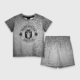 Детский костюм с шортами 3D с принтом Манчестер Юнайтед Pixels в Петрозаводске,  |  | Тематика изображения на принте: england | football | logo | manchester united | sport | абстракция | англия | арт | кубики | лига | лого | манчестер юнайтед | пиксели | спорт | текстура | узор | фк | футбол | футбольный клуб | эмблема