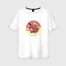 Женская футболка хлопок Oversize с принтом Neon Genesis Evangelion в Петрозаводске, 100% хлопок | свободный крой, круглый ворот, спущенный рукав, длина до линии бедер
 | евангелион