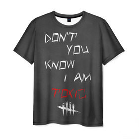 Мужская футболка 3D с принтом I am TOXIC в Петрозаводске, 100% полиэфир | прямой крой, круглый вырез горловины, длина до линии бедер | Тематика изображения на принте: dbd | dead by daylight | toxic | дбд | токсик