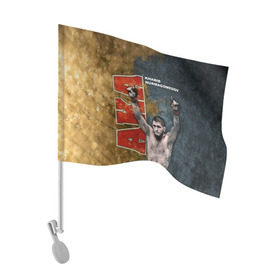Флаг для автомобиля с принтом Хабиб Нурмагомедов (the Eagle) в Петрозаводске, 100% полиэстер | Размер: 30*21 см | aka | eagle | khabib | mma | ufc | орел | хабиб