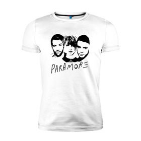 Мужская футболка премиум с принтом Paramore в Петрозаводске, 92% хлопок, 8% лайкра | приталенный силуэт, круглый вырез ворота, длина до линии бедра, короткий рукав | 