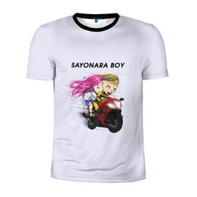 Мужская футболка 3D спортивная с принтом Sayonara boy в Петрозаводске, 100% полиэстер с улучшенными характеристиками | приталенный силуэт, круглая горловина, широкие плечи, сужается к линии бедра | Тематика изображения на принте: 