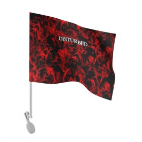 Флаг для автомобиля с принтом Disturbed в Петрозаводске, 100% полиэстер | Размер: 30*21 см | альтернативный | американская | глэм | готик | гранж | группа | метал | модные | музыка | пост | рок | хард