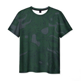 Мужская футболка 3D с принтом Kevlar Ultra Камуфляж в Петрозаводске, 100% полиэфир | прямой крой, круглый вырез горловины, длина до линии бедер | Тематика изображения на принте: армия | гексагон | зелень | карбон | кевлар