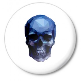 Значок с принтом Бумажный череп в Петрозаводске,  металл | круглая форма, металлическая застежка в виде булавки | Тематика изображения на принте: 